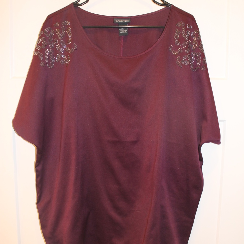 Lane Bryant polyester short sleeved blouse